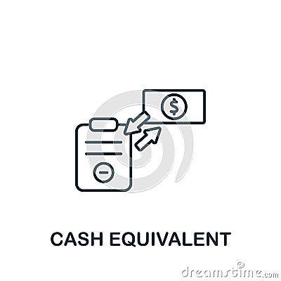 Cash Equivalent icon. Monochrome simple Investments icon for templates, web design and infographics Vector Illustration