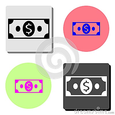 Cash. flat vector icon Vector Illustration