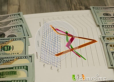 Cash and flexible schedule. The concept of statistics Stock Photo