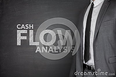 Cash flow analysis on blackboard Stock Photo