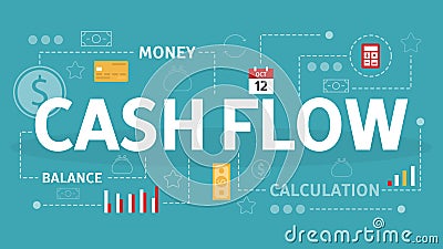 Cash flow concept. Idea of financial growth Vector Illustration