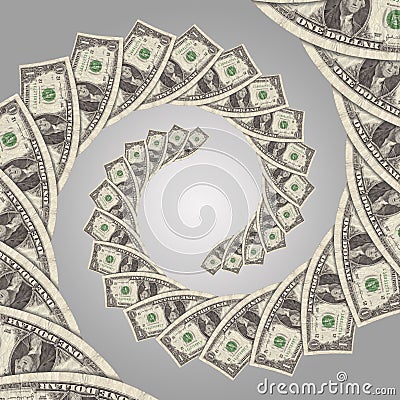 Cash flow money spiral Stock Photo