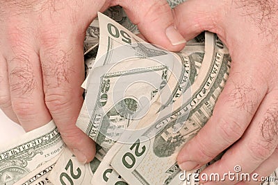 Cash in hand Stock Photo