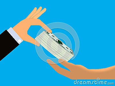 Cash Handout Cartoon Illustration