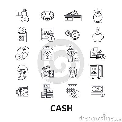 Cash icon set Vector Illustration