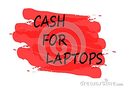 Cash for laptops banner Stock Photo