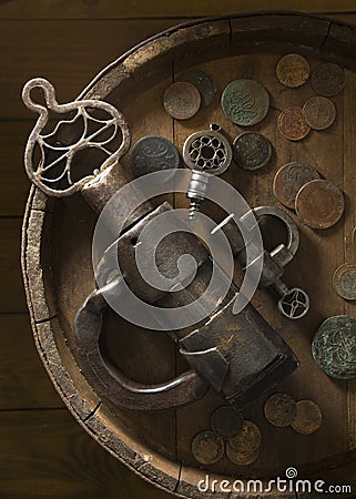Cash locks for security Stock Photo