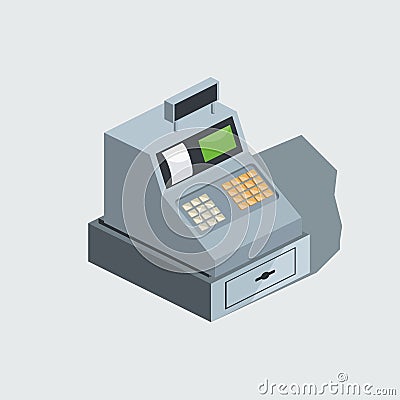 Cash machine isometric vector illustration Vector Illustration