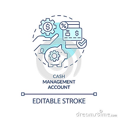 Cash management account turquoise concept icon Vector Illustration