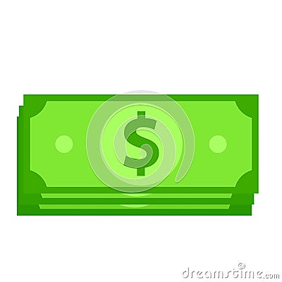 Cash money bundle icon Vector Illustration