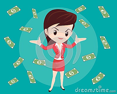 Falling money successful finance and business concept Vector Illustration