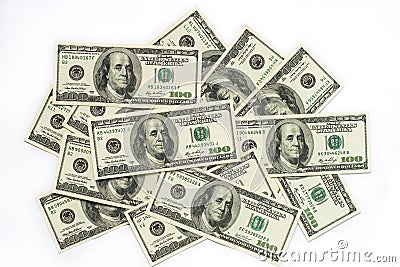 Cash money dollar on white. Stock Photo