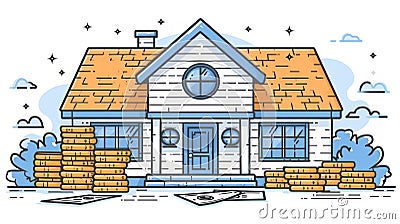 Cash Money for Home Budget Expenses Calculation: Ideas for House Loan Savings AI Generated Cartoon Illustration