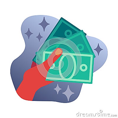 Cash money payment flat icon Vector Illustration