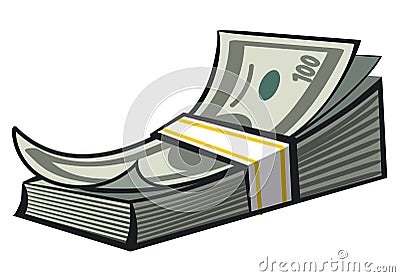 Cash money stack Vector Illustration