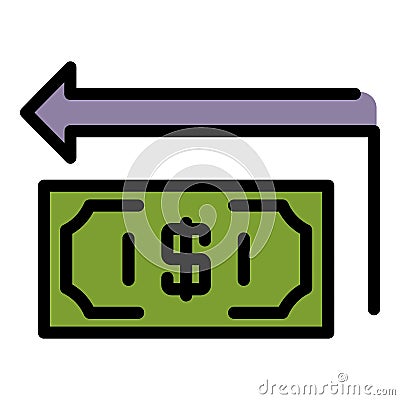 Cash money trasnfer icon color outline vector Vector Illustration