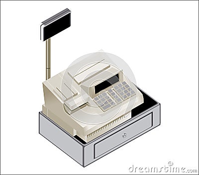 Cash register Cartoon Illustration