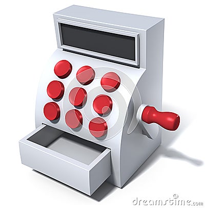 Cash register icon Cartoon Illustration