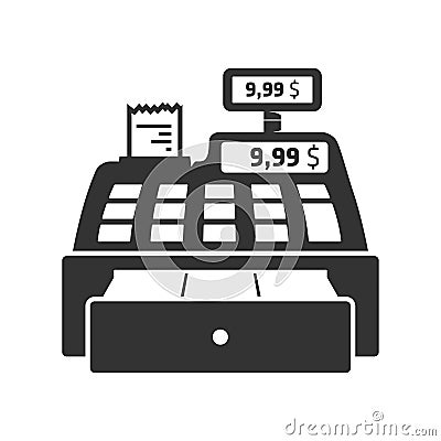 Cash Register Icon. Vector Illustration