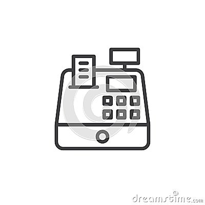 Cash register line icon Vector Illustration