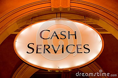 Cash services Editorial Stock Photo