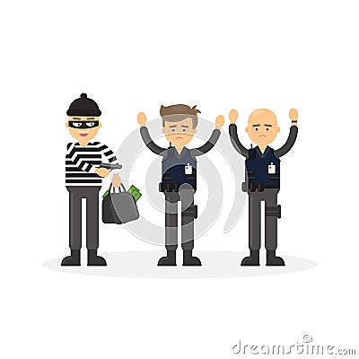 Cash transit security. Vector Illustration