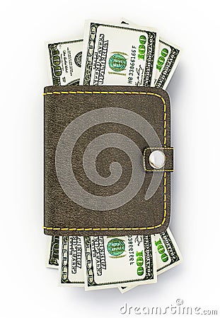 Cash wallet Stock Photo