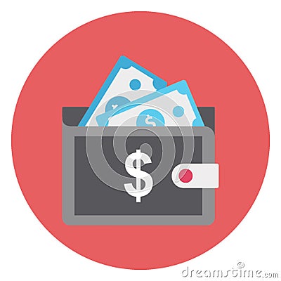 Cash wallet, pocketbook Isolated Vector Icon which can be easily edited Vector Illustration