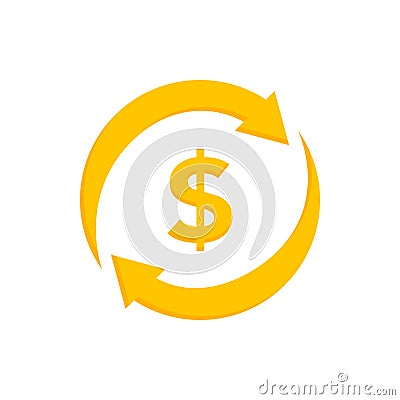 Cashback icon on background. Return money. Cashback rebate. Vector illustration Vector Illustration