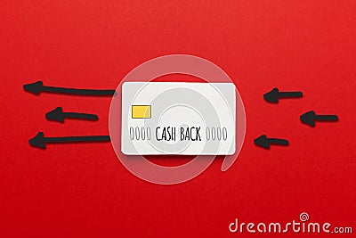 Cashback money on a credit card. Bonus payments Stock Photo