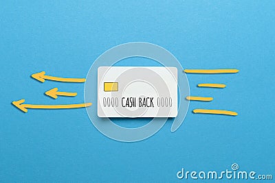 Cashback money on a credit card. Bonus payments Stock Photo