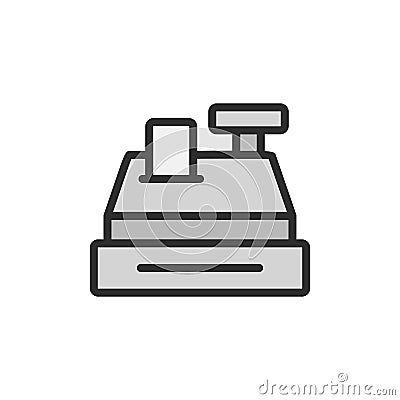 Cashbox, check icon. Simple color with outline vector elements of shopping center icons for ui and ux, website or mobile Stock Photo