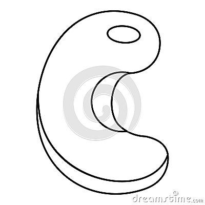 Cashew icon, outline style Vector Illustration
