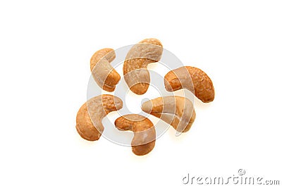 Cashew nuts on white background Stock Photo