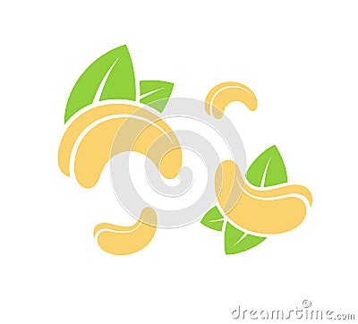 Cashews. Abstract nuts on white background Vector Illustration