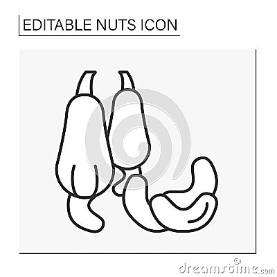 Cashews line icon Vector Illustration