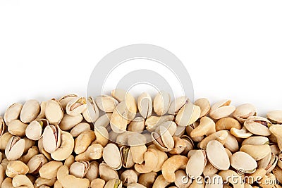 Cashews and pistachios border Stock Photo