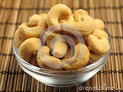 Cashews in a Small Bowl Stock Photo