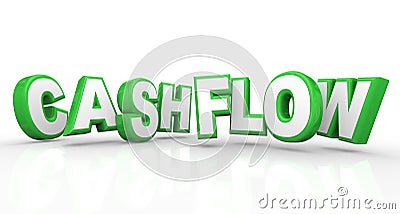 Cashflow 3d Words Income Revenue Stream Money Earnings Stock Photo