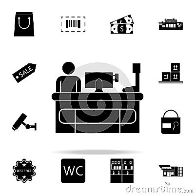 cashier at the cashier's desk icon. market icons universal set for web and mobile Stock Photo