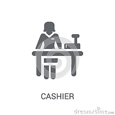 Cashier icon. Trendy Cashier logo concept on white background fr Vector Illustration