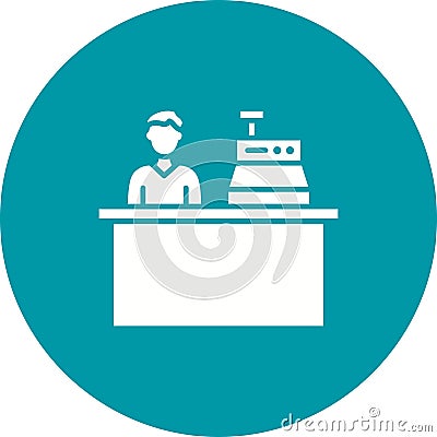Cashier icon vector image. Vector Illustration