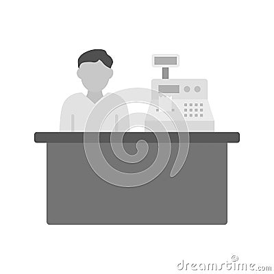 Cashier icon vector image. Vector Illustration