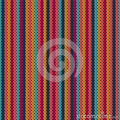 Cashmere vertical stripes christmas knit Vector Illustration