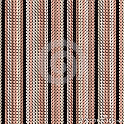 Cashmere vertical stripes christmas knit Vector Illustration