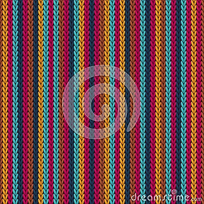 Cashmere vertical stripes knit texture geometric Vector Illustration