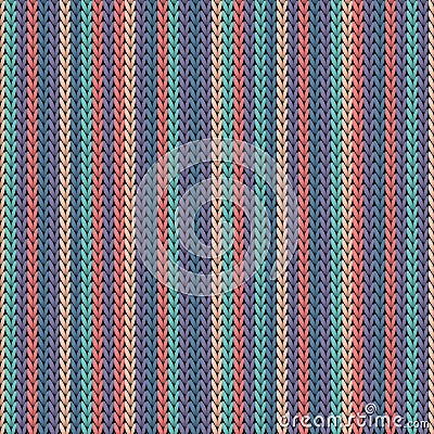 Cashmere vertical stripes knitted texture Vector Illustration