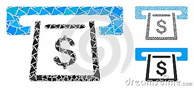 Cashout slot Mosaic Icon of Rugged Items Vector Illustration