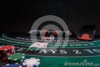 Casino Black Jack table Stock Photo