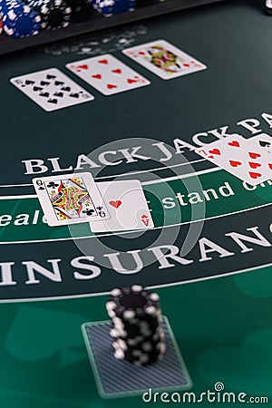 Casino Black Jack table Editorial Stock Photo